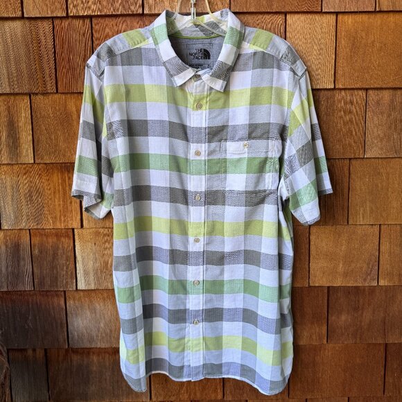 The North Face Send Train Plaid Short Sleeve Button Front Shirt - Men's X-Large - Picture 1 of 10